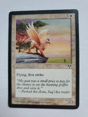 MTG Magic The Gathering Card Єkunda Griffin Summon Griffin White Mirage 1996