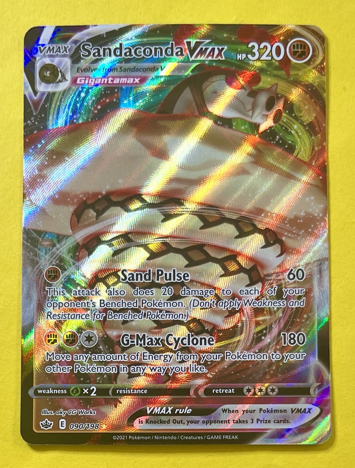 Sandaconda VMAX 2021 Pokemon Sword & Shield Chilling Reign FULL ART HOLO 90/198