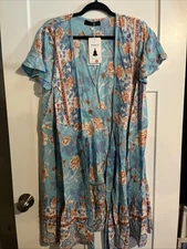 NWT Zesica Women’s Front Tying Sundress Beach Cover Up Size Large