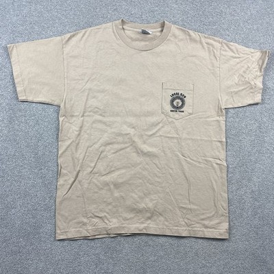 Bew Local 520 Austin Texas Get Bent Pocket T-Shirt Cotton Tan Made In USA XL