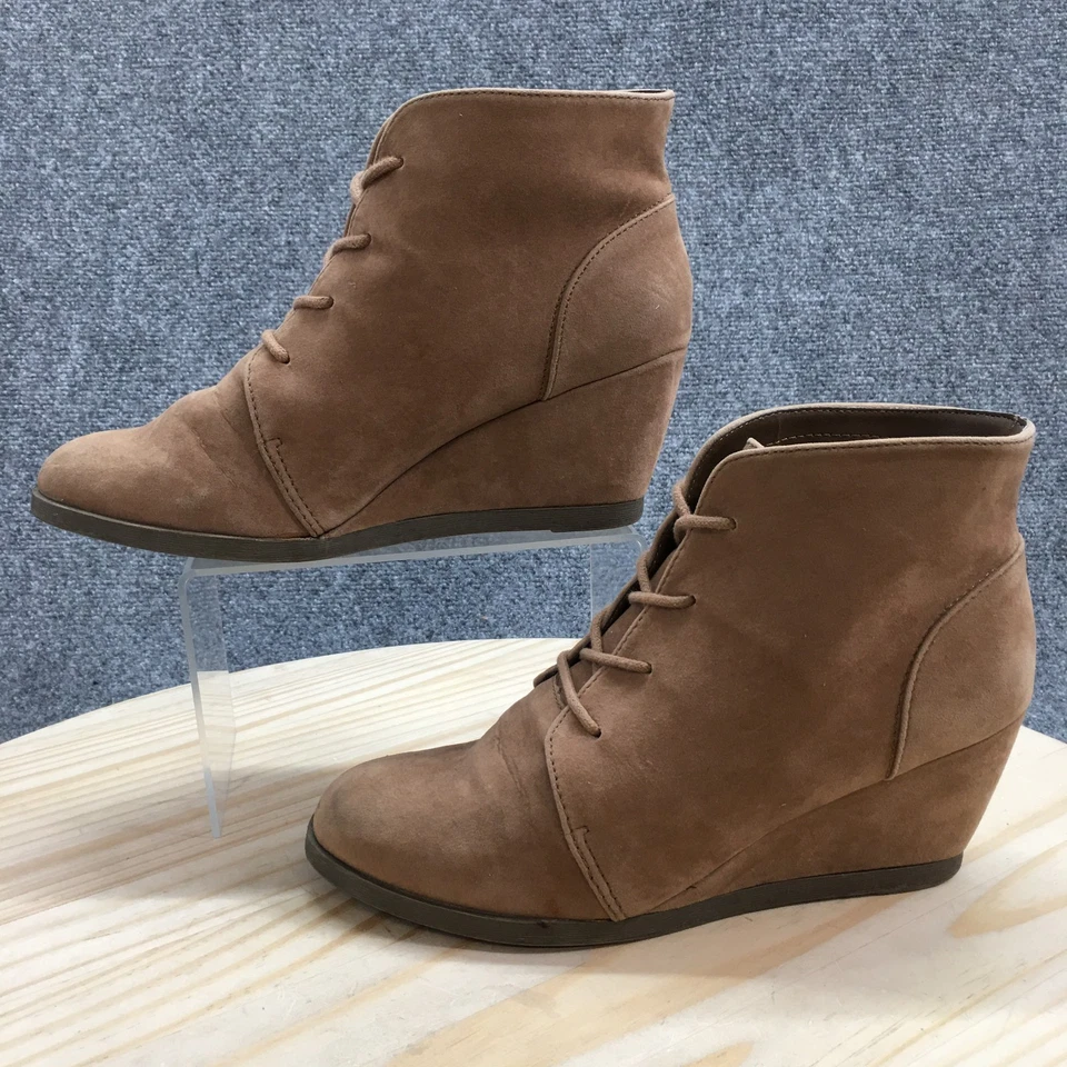 Botas de niña Madden para mujer 10 marrón imitación gamuza con cordones tacón de cuña botines al tobillo Foto 2 de 4