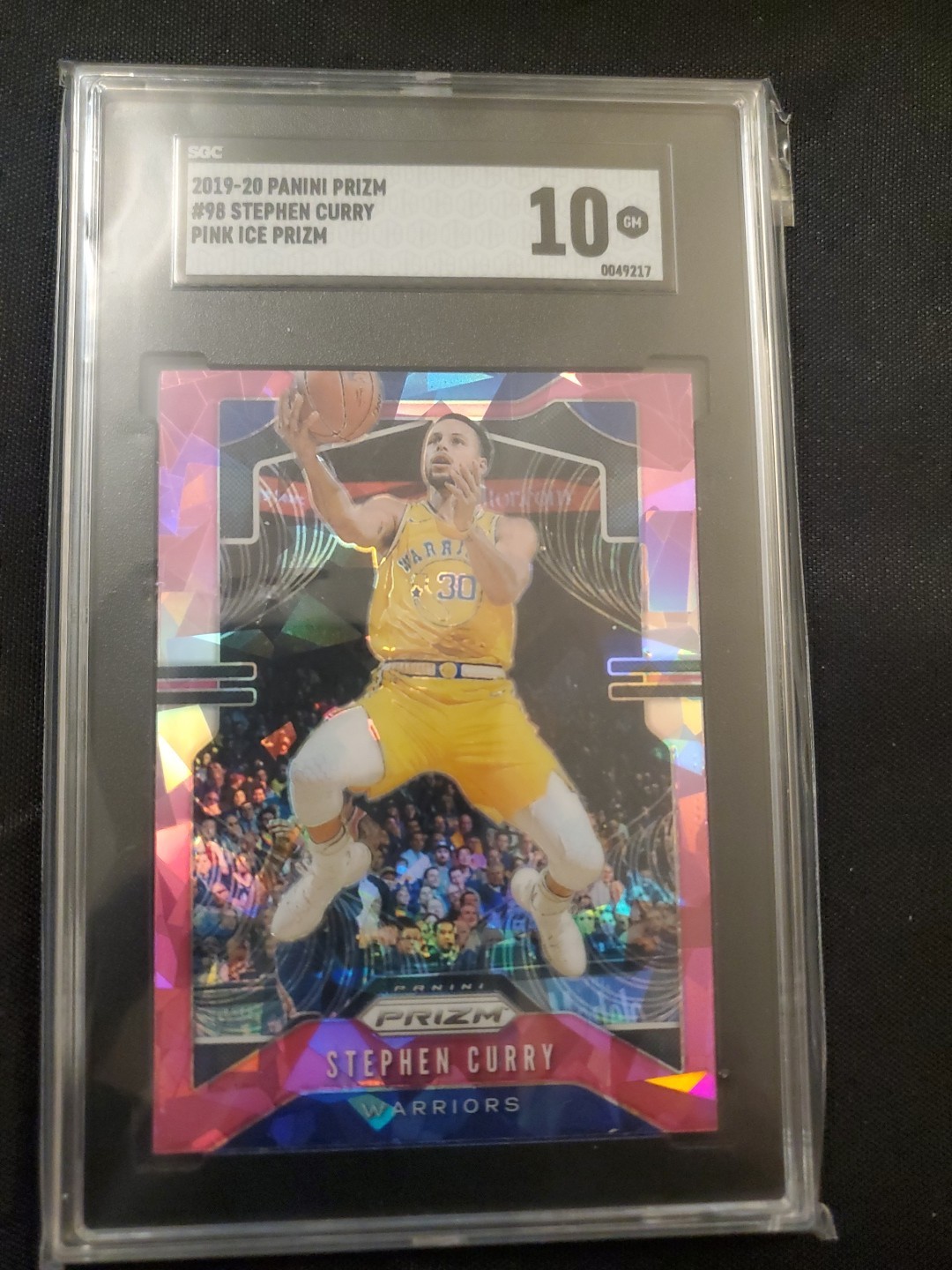 2019-20 PANINI PRIZM #98 STEPHEN CURRY PINK ICE PRIZM SGC 10