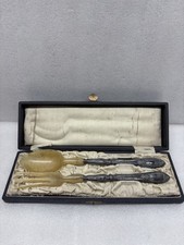 Silber Besteck Salatbesteck ca. 1890 Jugendstil Frankreich Antik