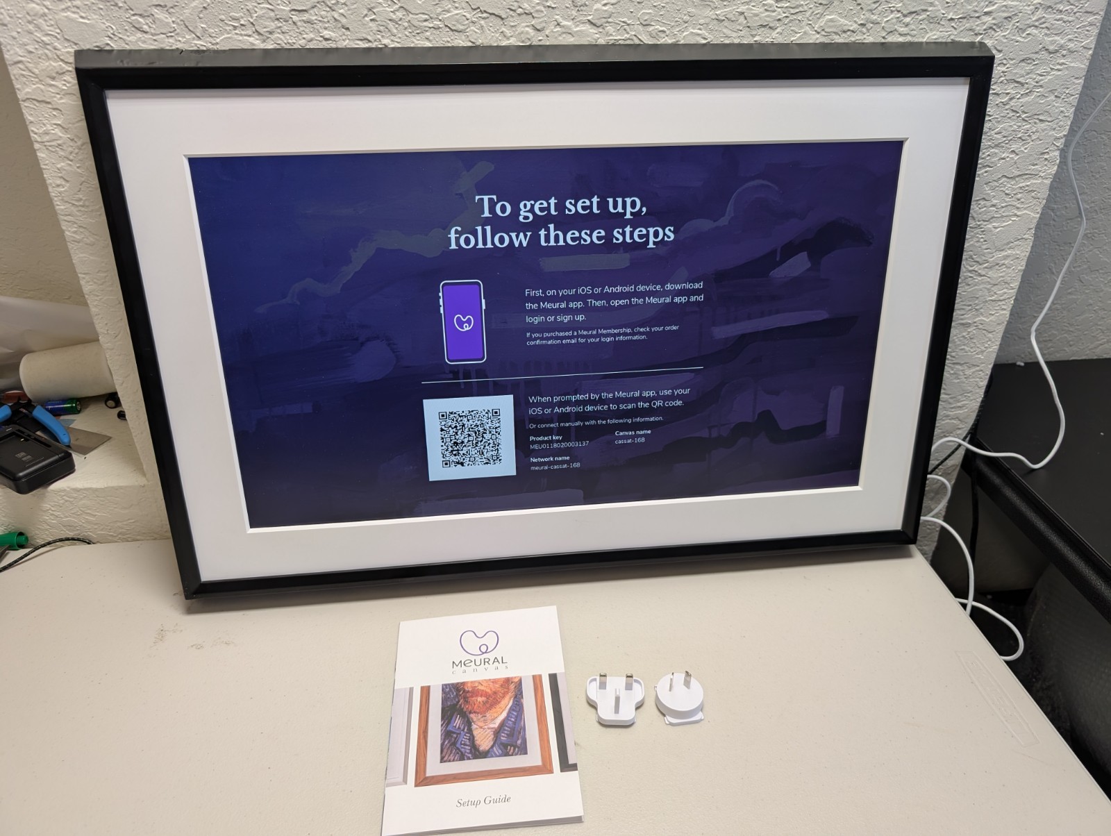 MEURAL Canvas 27" LEONORA Black WIFI Connected Smart Art 29"X19" DIGITAL FRAME