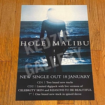 Hole 1998 Courtney Love Malibu CD & 7'' Single Celebrity Skin Record Promo Poster