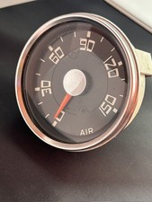 Vintage Stewart Warner Air Gauge Curved Glass Redline Rat Rod Car Accessory