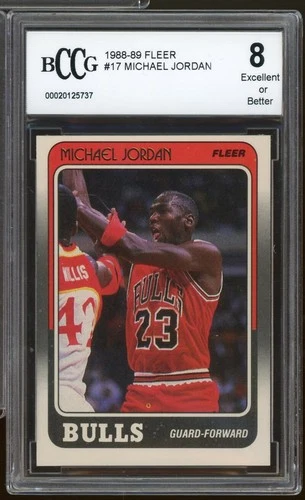 1988-89 Fleer #17 Michael Jordan Card BGS BCCG 8 Excellent+