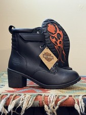 Harley Davidson Fannin 5" Lace Women  s Size 7 Leather Motorcycle Boots D84642