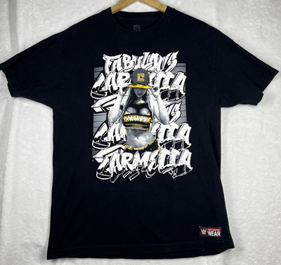 Carmella Fabulous T-shirt Men's M Black WWE Authentic Wear Double Sided Graphic