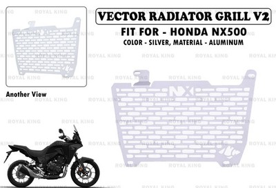 Passend für Honda NX500 ''Silver Vector Kühlergrill V2''