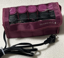 Remington H-1015 Hot Rollers Curlers Travel Set 10 Compact In Case With Clips