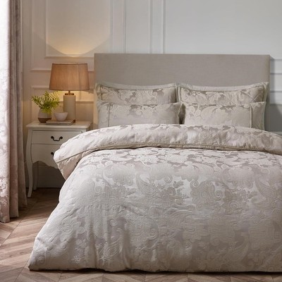 Catherine Lansfield Opulenter Jacquard Bettbezug King Quilt Bettwäsche Set