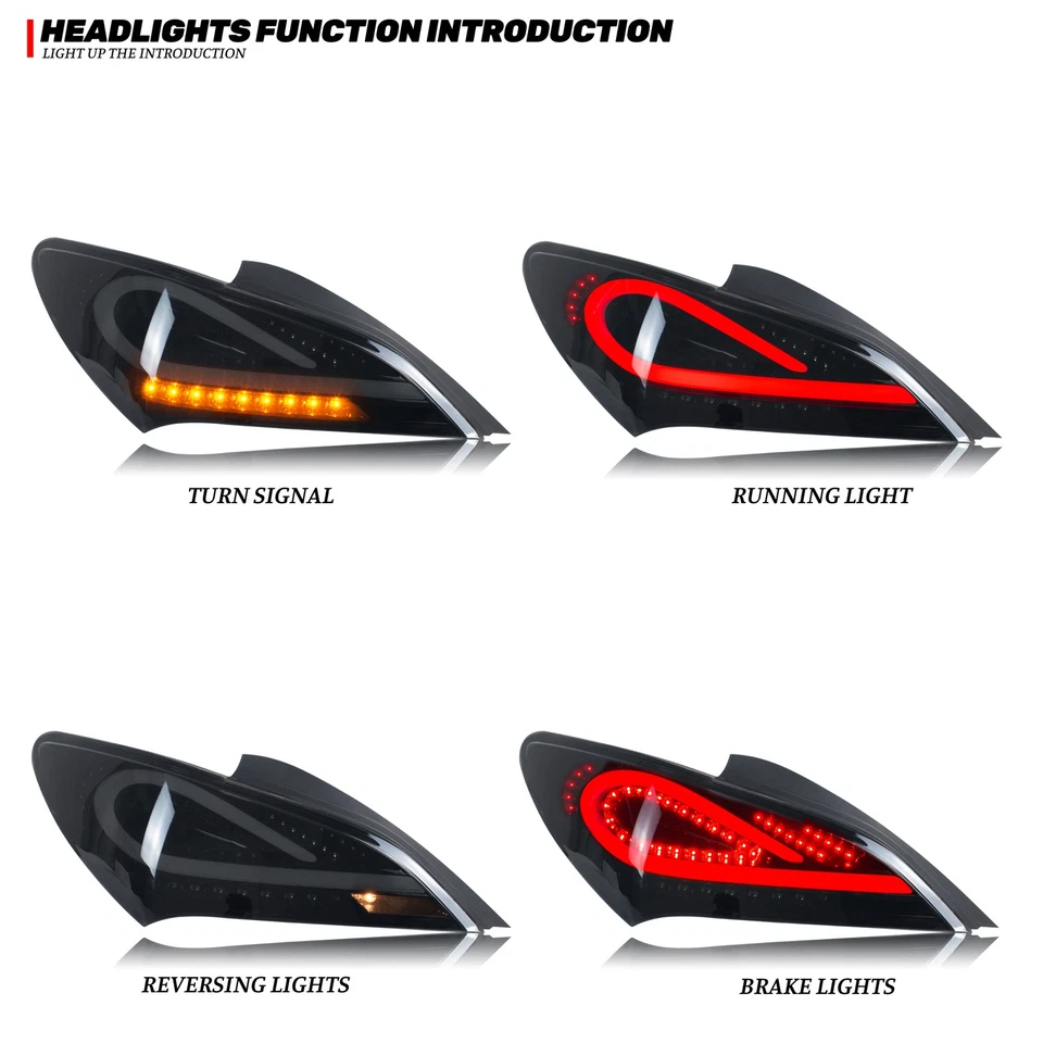 Conjunto de luces traseras LED negras para Hyundai Genesis Coupe 2010-2016 Foto 2 de 4