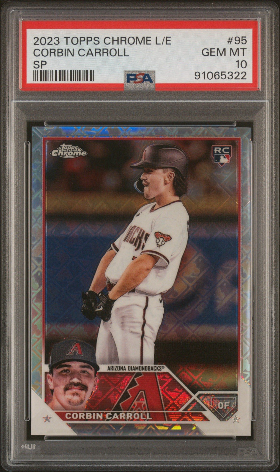 2023 Topps Chrome Logofractor Corbin Carroll Variation SP RC - PSA 10