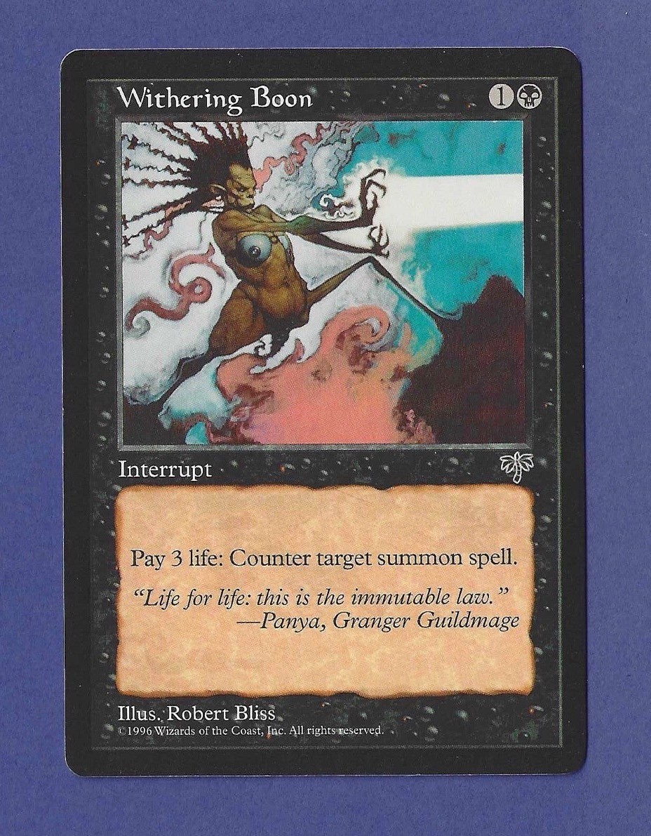 1996 Magic the Gathering - Withering Boon - Mirage MTG