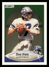 Dave Krieg 1990 Fleer #269 Seattle Seahawks FOOTBALL *223