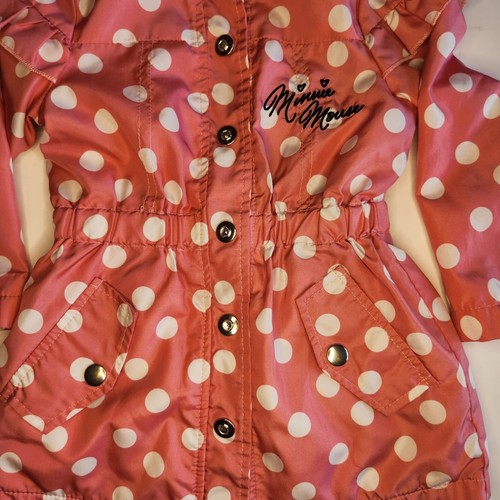 Impermeabile Disney Junior Minnie bambina 2T rosa panna a pois orecchie di topo - Foto 3 di 10