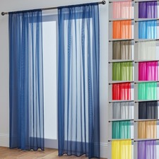 Voile Curtains Pair (2 Panels) Of Lucy Voile Net Slot Top Panels -Top Quality