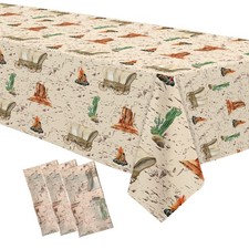 Western Cowboy Party Decorations Tablecloth, Disposable Wild West Party Table...