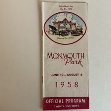 Monmouth Park Horse Racing Program Vintage (7/24/1958) - New Jersey 
