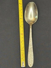 Silverplate AA National Silver NARCISSUS SERVING SPOON 8" Look at Pictures   