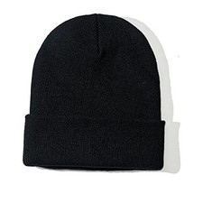 NPJY Unisex Beanie for Men and Women Knit Hat Winter Beanies Black 1 PACK