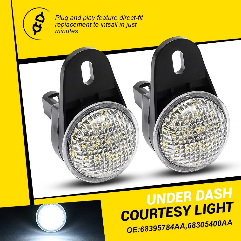 White LED Under Dash Courtesy Footwell Light Fit for Dodge Ram Durango 2013-2023 thumbnail 17