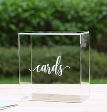 Clear acrylic wedding card box 10 x 7.5 x 5.5 in
