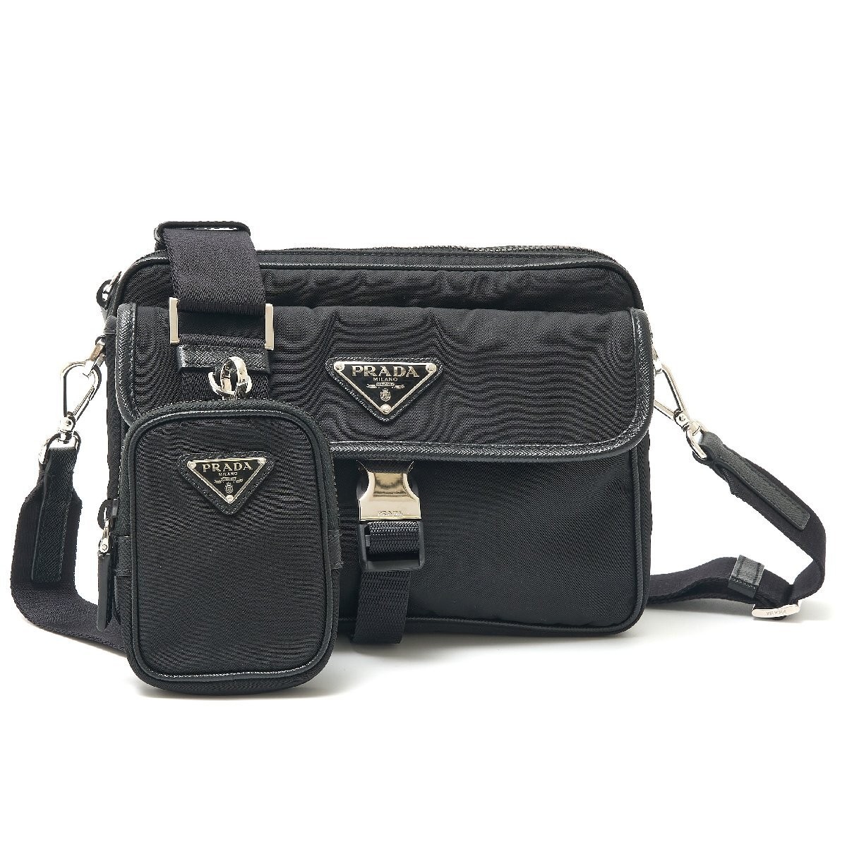 PRADA Re Nylon and Saffiano Leather Crossbody Shoulder Bag 2VH133 2DMH F0002 V XMP