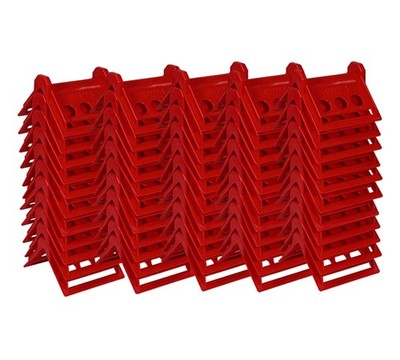 (50 Pack) V Shaped Board 4'' Red Plastic Corner Edge Protectors for Cargo Loads