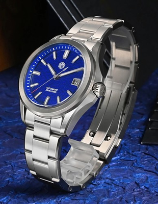 #ad SAN MARTIN SN0129 G C2 Automatic Oil pressed Dial Dark Blue 39mm Gada Watch $175.00