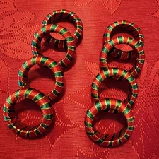 Napkin Rings Christmas Set Of 8 Red Green and Gold Bed Bath & Beyond