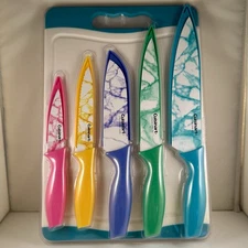 Cuisinart 11-Pc Knife Set + Cutting Board – with Blade Guard- Marble (New Other)