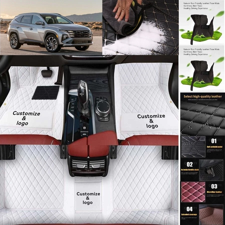 For Hyundai Tucson Car Floor Mats Luxury Waterproof Liners Carpets Cargo Custom Foto 3 de 4