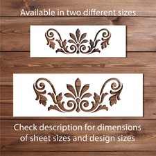 Baroque Scroll Stencil – Ornate Acanthus Leaf Flourish, Reusable for Furniture
