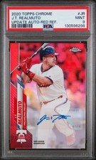 2020 TOPPS CHROME UPDATE AUTOS RED REFRACTOR #JR J.T. REALMUTO 3/5 PSA 9 AUTO