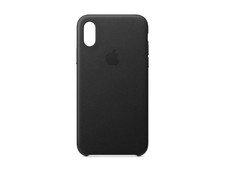 Genuine Apple Leather Case for iPhone XS - MRWM2ZM/A  Color: Black.