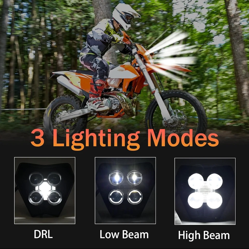LED Headlamp for 2024-2025 KTM 250 350 450 500 EXC-F Hi-Lo Beam Day Running Lamp - Image 4 of 4