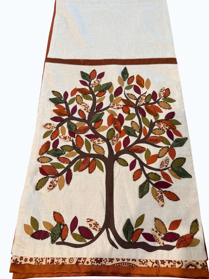 Pier 1 Importaciones Otoño Otoño Hojas Corredor de Mesa Crema y Naranja Decoración con Cuentas 72” Foto 2 de 4