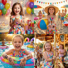 216 PCS Watercolor Animals Kids Temporary Tattoo Set Party Favors
