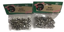 50 Count 12mm Silver Crafter's Square Craft Jingle Bells Pack of 2 