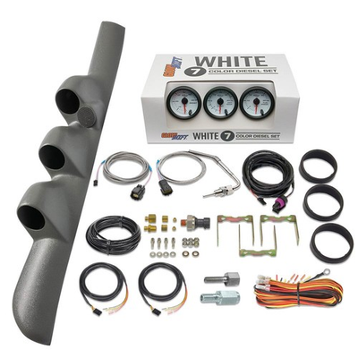 #ad GlowShift W7 Boost EGT Fuel PSI Gauges Gray Pod for 98 02 Dodge Ram Cummins $374.99