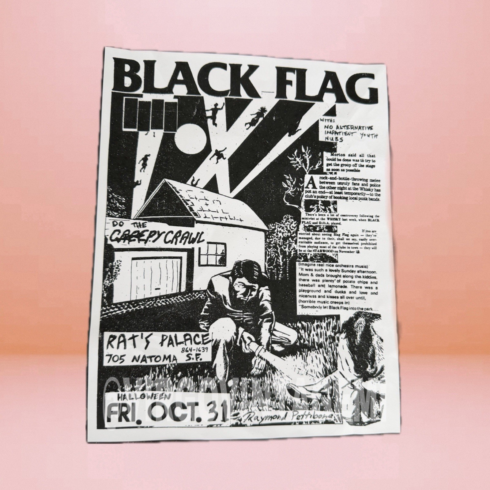 Black Flag Halloween Flyer (Oct 31, 1980 at The Fleetwood / Rat’s Palace)