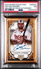 2024 TOPPS GILDED COLLECTION GALLERY OF GOLD AUTO COLTON COWSER RC 24/50 PSA 7