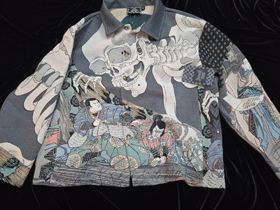 Rebel Vengeance - Japanese Ukiyo-e Skeleton Tapestry Jackets sz M