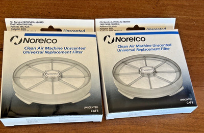 2 Norelco Clean Air Machine Unscented Universal Replacement Filter CAF3 