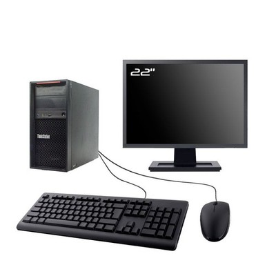 Lenovo P300 MT Desktop PC Intel i3-4130 8GB RAM 4000GB SSD 22'' WiFi Schwarz W11