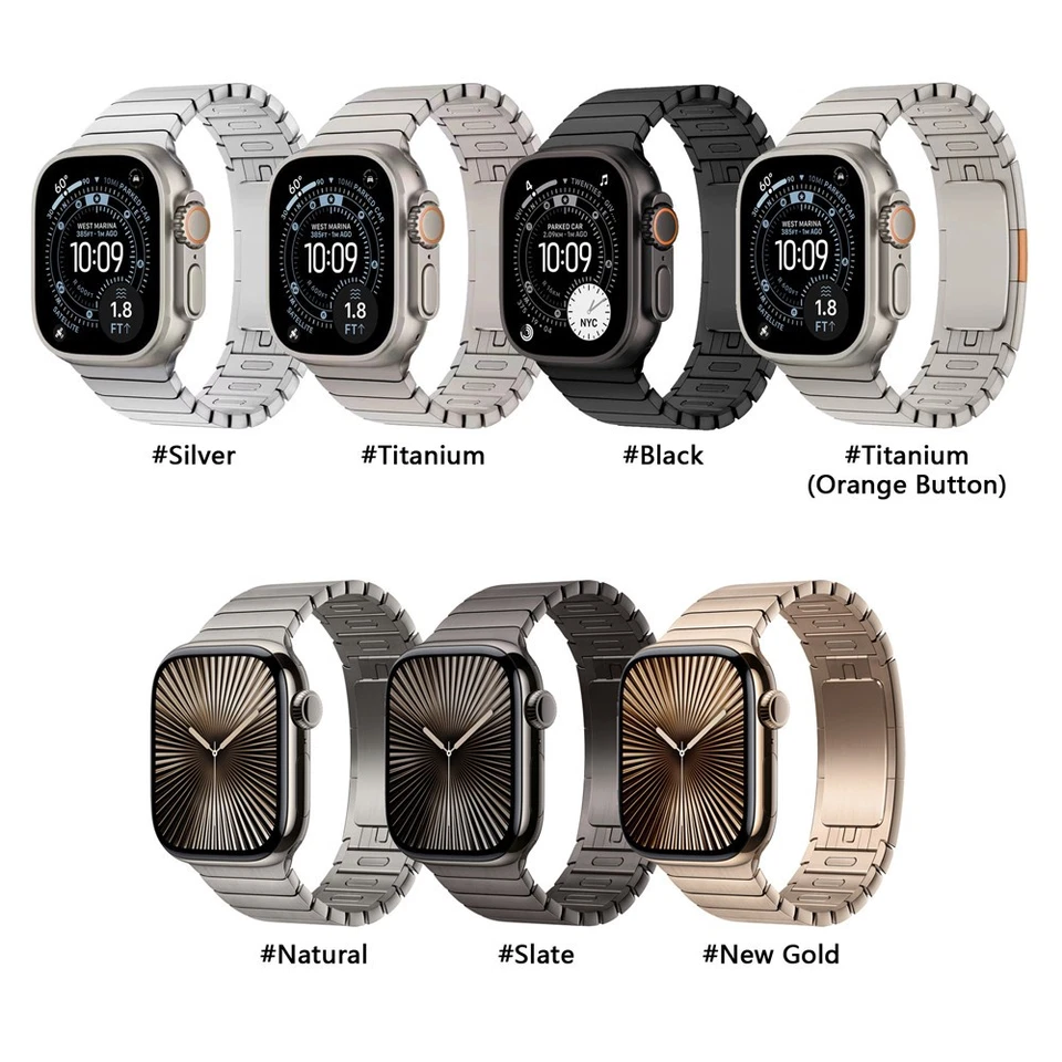 Pulsera de eslabones de acero inoxidable para Apple Watch Ultra 3 2 1 49 mm 46 mm S11/10 Foto 2 de 4