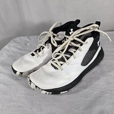 Under Armour Lockdown 5.5 Y White Black basketball Athletic High Top Shoes