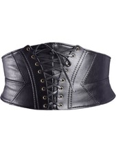 Elastic Wide Waist Belt Tied Corset Band Cinch 72 x 15 cm, Black